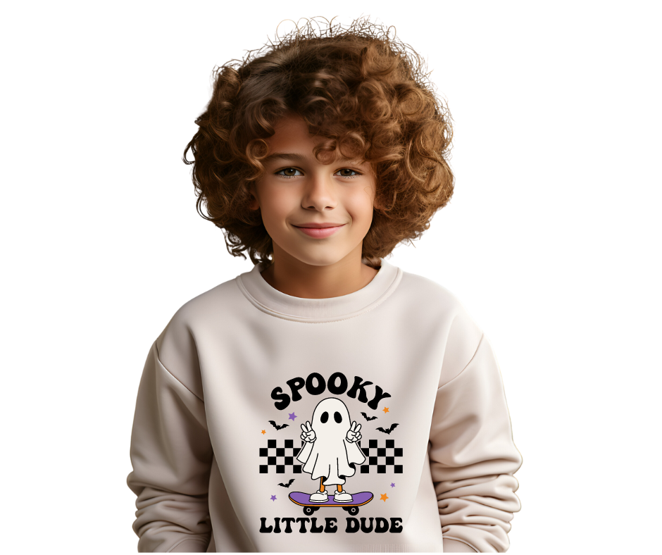 Spooky Little Dude Halloween Sand Sweatshirt for Kids
