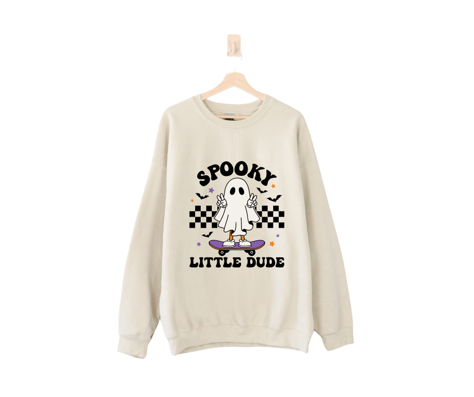 Spooky Little Dude Halloween Sand Sweatshirt for Kids