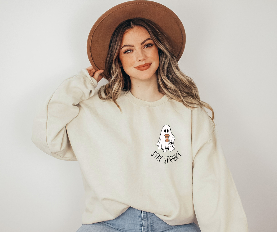 Stay Spooky Halloween Sand Sweatshirt for Pumpkin Spice Lovers