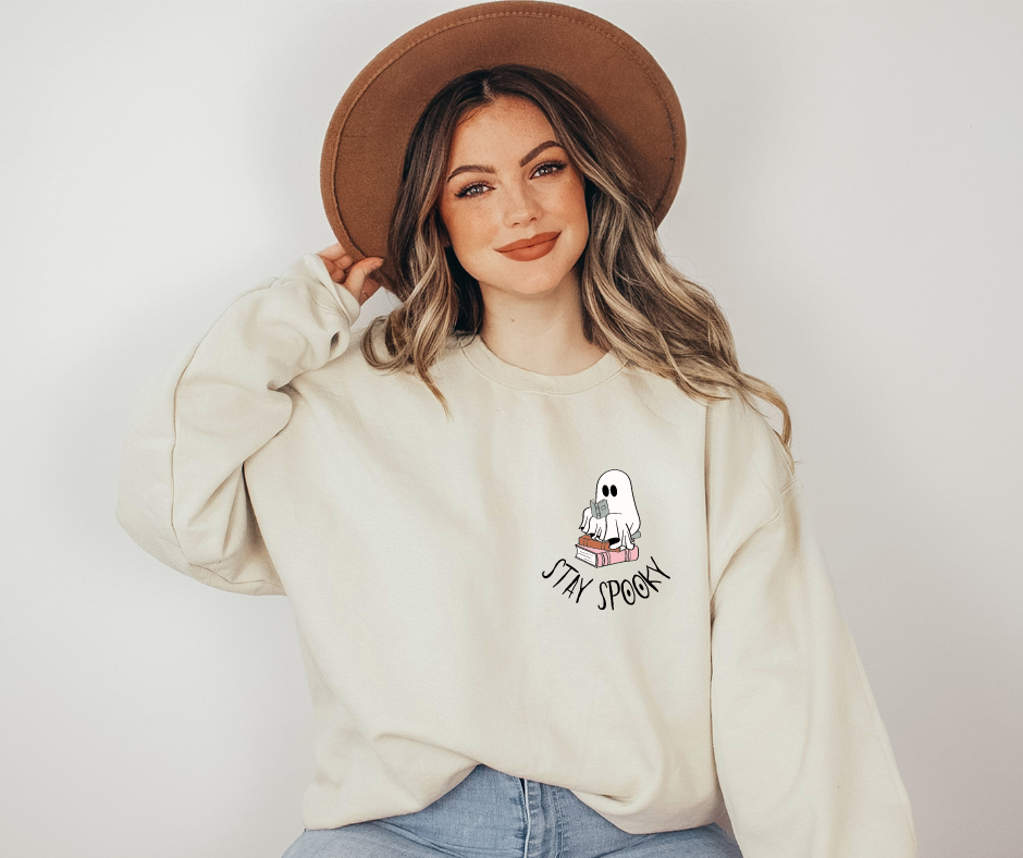 Stay Spooky Halloween Sand Sweatshirt for Book Lovers