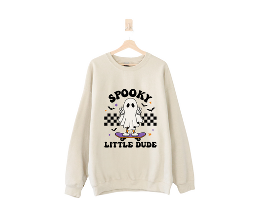 Spooky Little Dude Halloween Sand Sweatshirt for Kids